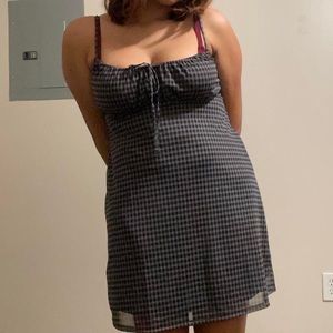 cute mini checker print dress